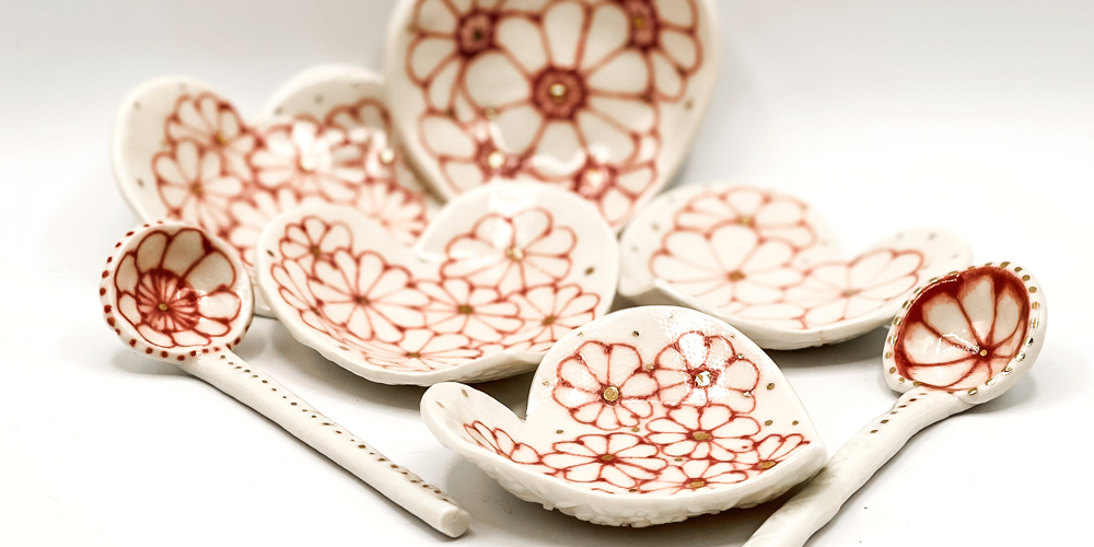 Julie Spako Clay Heart Dishes